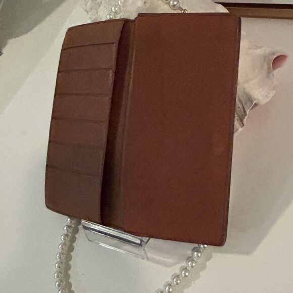 Authentic Louis Vuitton Brown Leather Long Monogram wallet Clutch - Picture 5 of 11